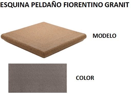 ESQUINA PELDAÑO RUSTICO 34X34X1,5 EXTRUSIONADO FIORENTINO DEGRAU GRANIT-REF 11516) - GTJ